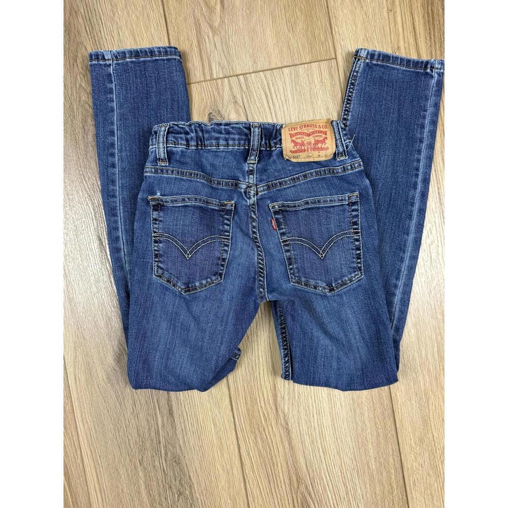 Levi's Jeans Youth 12 Blue Medium Wash 512 Slim Taper Adjustable Waist Stretch - Picture 1 of 7